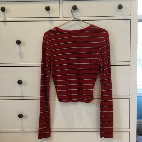 Red Striped Crop Top - Picture 3 of 3